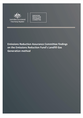 Emissions Reduction Assurance Committee findings on the Emissions Reduction Fund’s Landfill Gas Generation method
